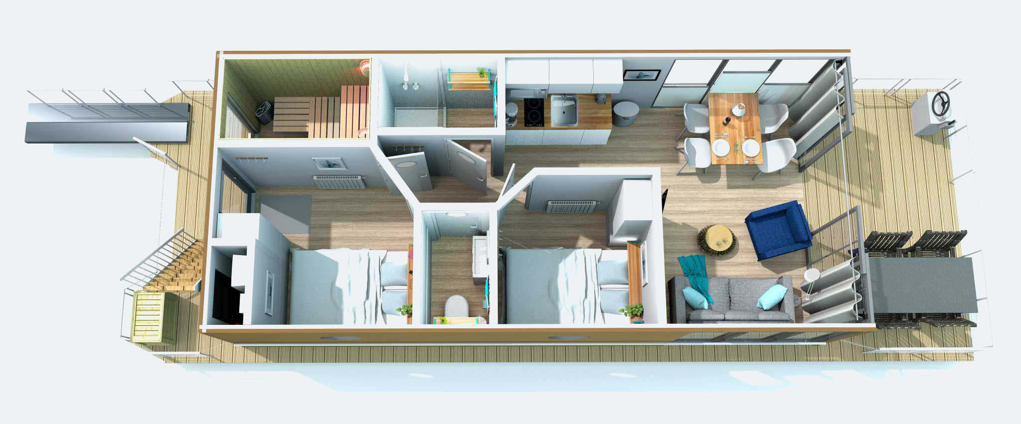 Grundriss vom Hausboot POLARIS